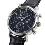 IWC Portofino Chronograph Black Dial Black Leather Strap Watch for Men - IW391029 Authentic Buy Shop Now