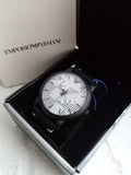 Emporio Armani Luigi Quartz White Dial Black Rubber Strap Watch For Men - AR11136 Authentic Buy Shop Now