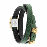 Gucci G Frame Double Mother of Pearl Dial Green Leather Strap Watch For Women - YA128525 Authentic Buy Shop Now