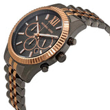 Michael Kors Lexington Chronograph Black Dial Two Tone Steel Strap Watch for Men - MK8561 Authentic Buy Shop Now