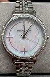 Michael Kors Cinthia White Mother of Pearl Dial Silver Steel Strap Watch for Women for Women - MK3641 Authentic Buy Shop Now