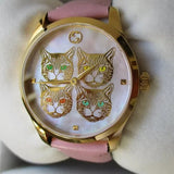 Gucci G Timeless Quartz Mother of Pearl Dial Pink Leather Strap Watch For Women - YA1264132 Authentic Buy Shop Now
