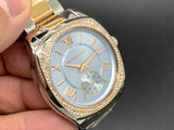 Michael Kors Bryn Quartz Blue Dial Two Tone Steel Strap Watch For Women - MK6136 Authentic Buy Shop Now