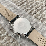 Emporio Armani Gianni Chronograph Black Dial Black Leather Strap Watch For Men - AR0397 Authentic Buy Shop Now
