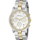 Marc Jacobs Henry Chronograph Silver Dial Two Tone Steel Strap Watch for Women - MBM3197 Authentic Buy Shop Now