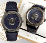 Versace Palazzo Empire Blue Dial Blue Leather Strap Watch for Men - VERD00118 Authentic Buy Shop Now