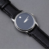 Movado Museum Black Dial Black Leather Strap Watch For Women - 2100004 Authentic Buy Shop Now