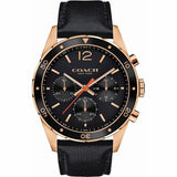 Coach Sullivan Chronograph Black Dial Black Leather Strap Watch for Men - 14602087 Authentic Buy Shop Now