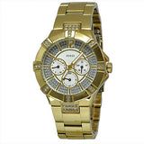 Guess Vista Diamonds Gold Dial Gold Steel Strap Watch for Women - W13573L1 Authentic Buy Shop Now