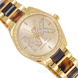 Michael Kors Janelle Quartz Gold Dial Two Tone Steel Strap Watch For Women - MK4730 Authentic Buy Shop Now
