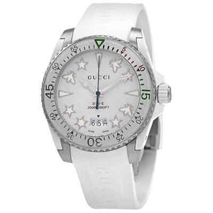 Gucci Dive Quartz White Dial White Rubber Strap Watch For Men - YA136337 Authentic Buy Shop Now