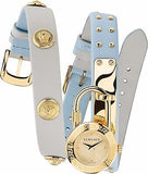 Versace Medusa Lock Icon Quartz White Dial Blue Leather Strap Watch for Women - VEDW00419 Authentic Buy Shop Now