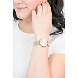 Emporio Armani Gianni T Bar Mother of Pearl Dial Gold Mesh Bracelet Watch For Women - AR11321 Authentic Buy Shop Now