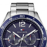 Tommy Hilfiger Erik Chronograph Blue Dial Silver Steel Strap Watch for Men - 1791366 Authentic Buy Shop Now