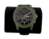 Armani Exchange Outerbanks Chronograph Black Dial Black Silicone Strap Watch For Men - AX1348 Authentic Buy Shop Now