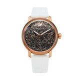 Swarovski Crystalline Hours Quartz Grey Dial Black Leather Strap Watch for Women - 5344635 Authentic Buy Shop Now