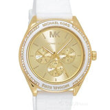 Michael Kors Jessa Quartz Gold Dial White Silicone Strap Watch For Women - MK7267 Authentic Buy Shop Now