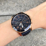 Fossil Grant Sport Chronograph Blue Dial Blue Leather Strap Watch for Men - FS5237 Authentic Buy Shop Now