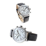 Fossil Buchanan Chronograph Silver Dial Black Leather Strap Watch for Men - FS5102 Authentic Buy Shop Now