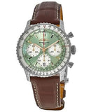 Breitling Navitimer B01 Chronograph 41 Green Dial Brown Leather Strap Watch for Men - AB0139211L1P1 Authentic Buy Shop Now