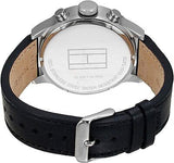 Tommy Hilfiger Sport Chronograph Black Dial Black Leather Strap Watch for Men - 1791050 Authentic Buy Shop Now