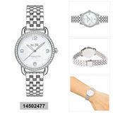Coach Delancey Mother of Pearl Dial Silver Steel Strap Watch for Women - 14502477 Authentic Buy Shop Now