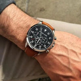 Michael Kors Gage Chronograph Quartz Black Dial Brown Leather Strap Watch For Men - MK8333 Authentic Buy Shop Now