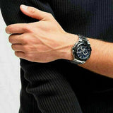 Hugo Boss Supernova Chronograph Blue Dial Silver Steel Strap Watch for Men - 1513360 Authentic Buy Shop Now