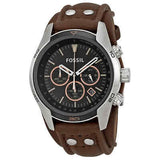 Fossil Coachman Chronograph Black Dial Brown Leather Strap Watch for Men - CH2891 Authentic Buy Shop Now