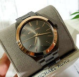 Michael Kors Runway Quartz Grey Dial Grey Steel Strap Watch For Women - MK8576 Authentic Buy Shop Now