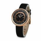 Swarovski Crystalline Pure Black Dial Black Leather Strap Watch for Women - 5275043 Authentic Buy Shop Now