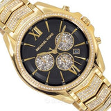 Michael Kors Whitney Chronograph Black Dial Gold Steel Strap Watch for Women - MK7224 Authentic Buy Shop Now