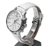 Tissot PRC 200 Chronograph White Dial White Leather Strap Watch For Men - T055.417.16.017.00 Authentic Buy Shop Now