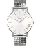 Coach Perry White Dial Silver Mesh Bracelet Watch for Women - 14503124 Authentic Buy Shop Now