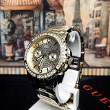 Guess Sassy Analog Quartz Gold Dial Gold Steel Strap Watch For Women - W0705L2 Authentic Buy Shop Now