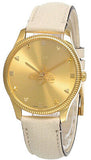 Gucci G Timeless Quartz Gold Dial Beige Leather Strap Watch For Women - YA1264180 Authentic Buy Shop Now