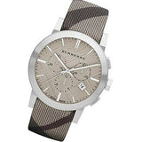 Burberry The City Smoke Dial Checked Brown Leather Strap Watch for Men - BU9358 Authentic Buy Shop Now