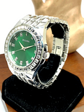 Bulova Phantom Classic Baguette Green Dial Silver Steel Strap Watch for Men - 96A253 Authentic Buy Shop Now