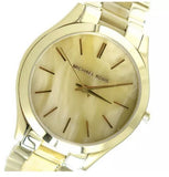 Michael Kors Slim Runway Gold Dial Two Tone Gold Strap Watch for Women - MK4285 Authentic Buy Shop Now