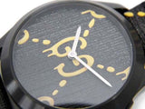 Gucci G Timeless Ghost Black Dial Black Leather Strap Watch For Men - YA1264019 Authentic Buy Shop Now