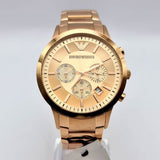 Emporio Armani Classic Rose Gold Chronograph Steel Strap Watch For Men - AR2452 Authentic Buy Shop Now