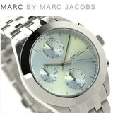 Marc Jacobs Peeker Chronograph Silver Dial Silver Steel Strap Watch for Women - MBM3371 Authentic Buy Shop Now