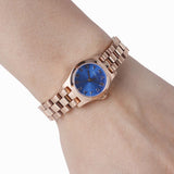 Marc Jacobs Henry Dinky Blue Dial Rose Gold Steel Strap Watch for Women - MBM3204 Authentic Buy Shop Now