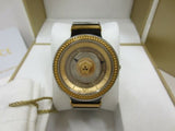Versace V Metal Icon Gold Dial Black & Silver & Gold Strap Watch for Women - VLC020014 Authentic Buy Shop Now