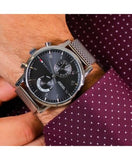 Tommy Hilfiger Kane Black Dial Silver Mesh Bracelet Watch for Men - 1710402 Authentic Buy Shop Now