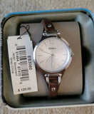 Fossil Georgia White Dial Brown Leather Strap Watch for Women - ES3060 Authentic Buy Shop Now