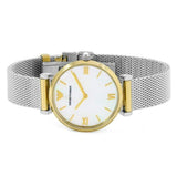 Emporio Armani Gianni T Bar Mother of Pearl Dial Silver Mesh Bracelet Watch For Women - AR2068 Authentic Buy Shop Now