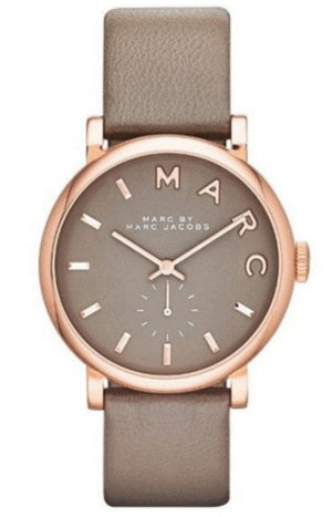 Marc Jacobs Baker Grey Dial Grey Leather Strap Watch for Women - MBM1266 Authentic Buy Shop Now