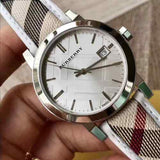 Burberry The City Silver Dial Brown Leather Strap Watch for Women - BU9136 Authentic Buy Shop Now