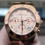 Marc Jacobs Blade Chronograph Rose Gold Dial Rose Gold Steel Strap Watch for Women - MBM3102 Authentic Buy Shop Now